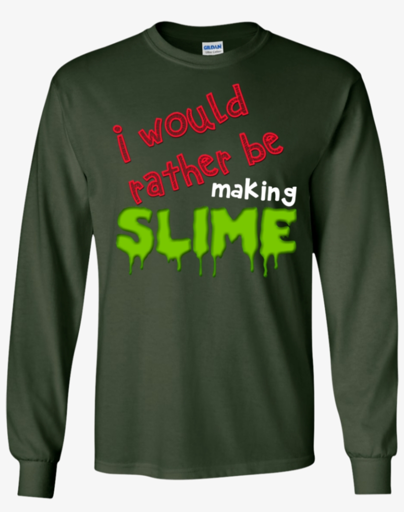 "slime" Dark Colored Long Sleeve Ultra Cotton T-shirts - Long-sleeved T-shirt, transparent png #9377978
