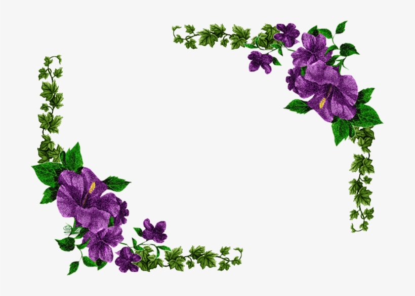 Çiçekli Çerçeve Resmi - Purple Flower, transparent png #9378328