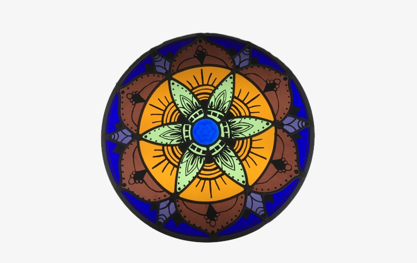 Stained Glass Mandala - Stained Glass, transparent png #9378654