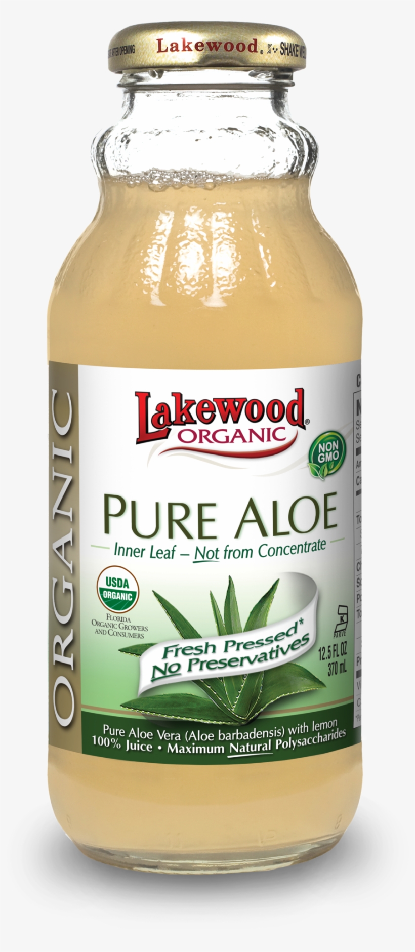 Lakewood Organic Pure Aloe - Organic Lemon Juice, transparent png #9378698