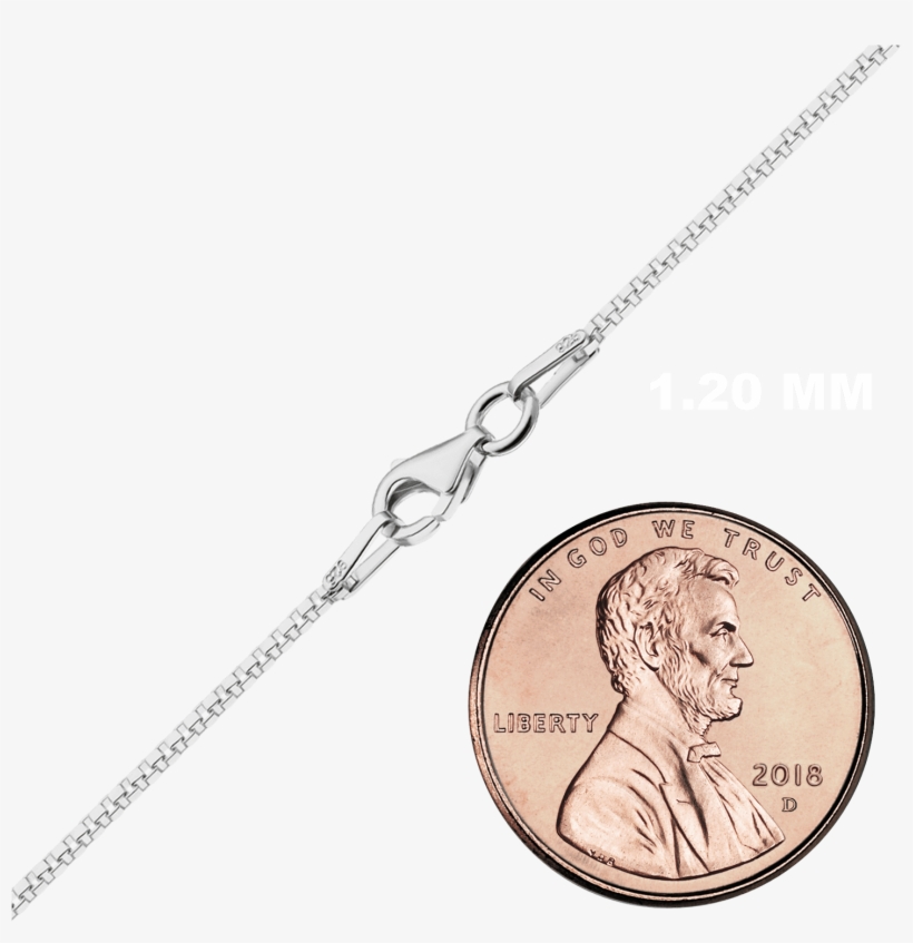 Finished Venetian Box Chain In Sterling Silver - Penny Coin, transparent png #9379556