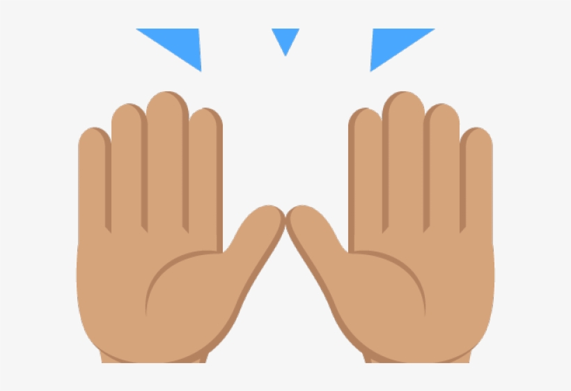 Hand Emoji Clipart Person Raising Both Hand In Celebration - Illustration, transparent png #9382523