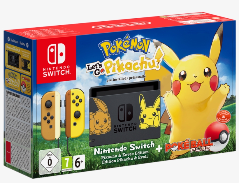 Nintendo Switch Pokémon Let's Go Pikachu Limited Edition - Nintendo Switch Pikachu Edition, transparent png #9383898