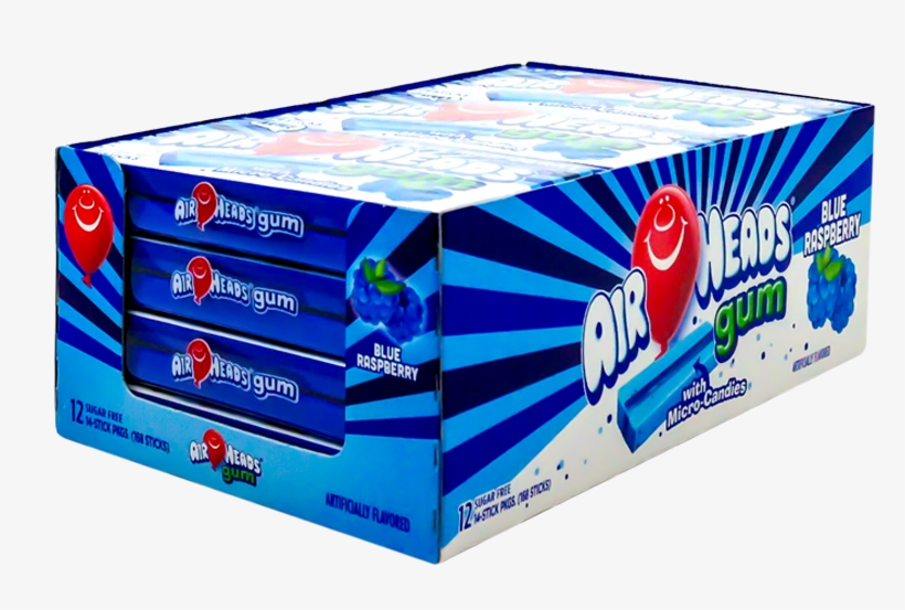 Perfetti Airheads Gum Blue Raspberry - Box, transparent png #9384830
