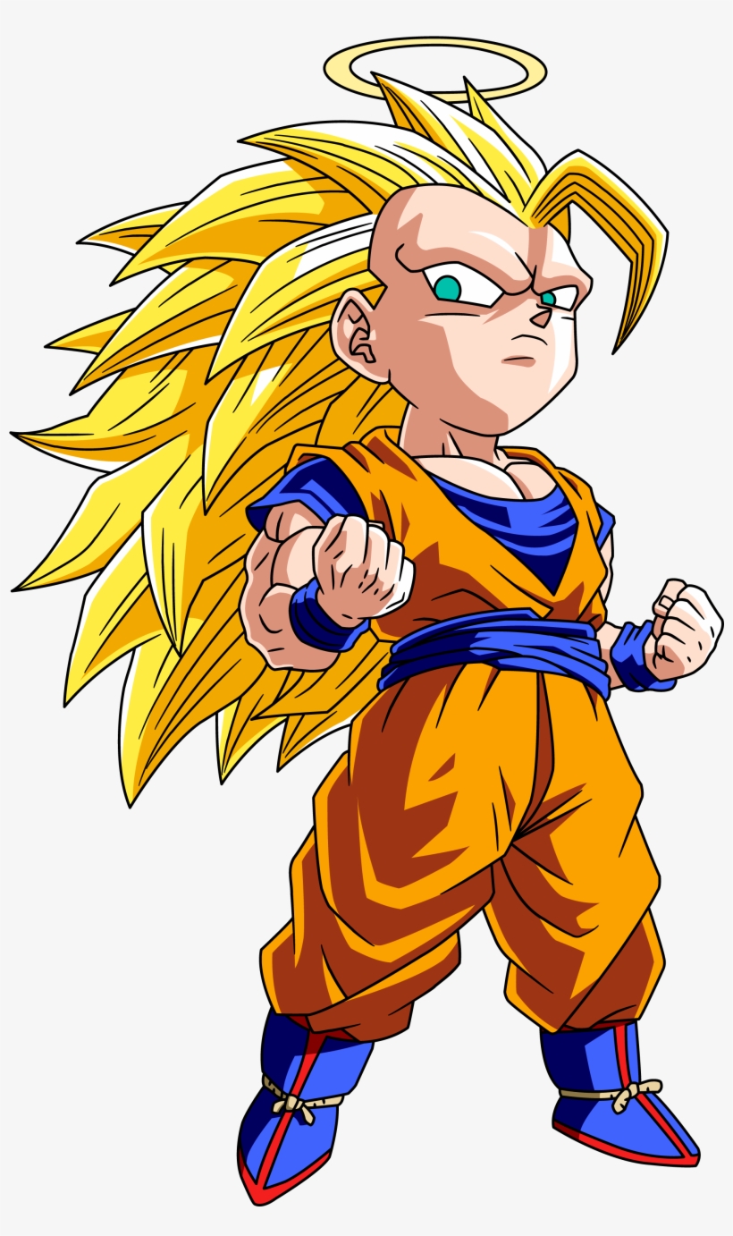 Goku Clipart Anime Chibi - Goku Super Saiyan 3 Chibi, transparent png #9384946