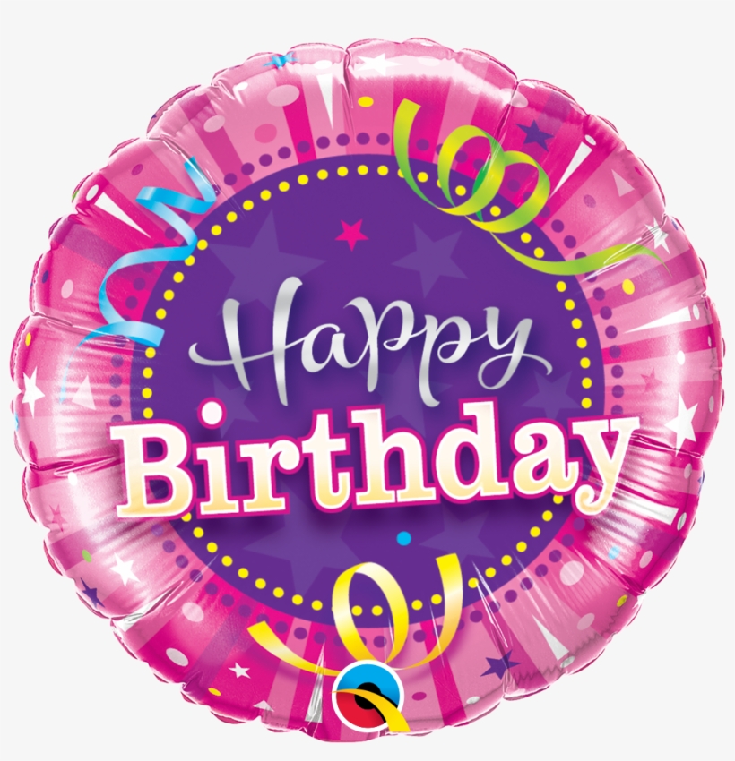 Happy Birthday Shining Star - Pink Birthday Balloon Transparent, transparent png #9384955