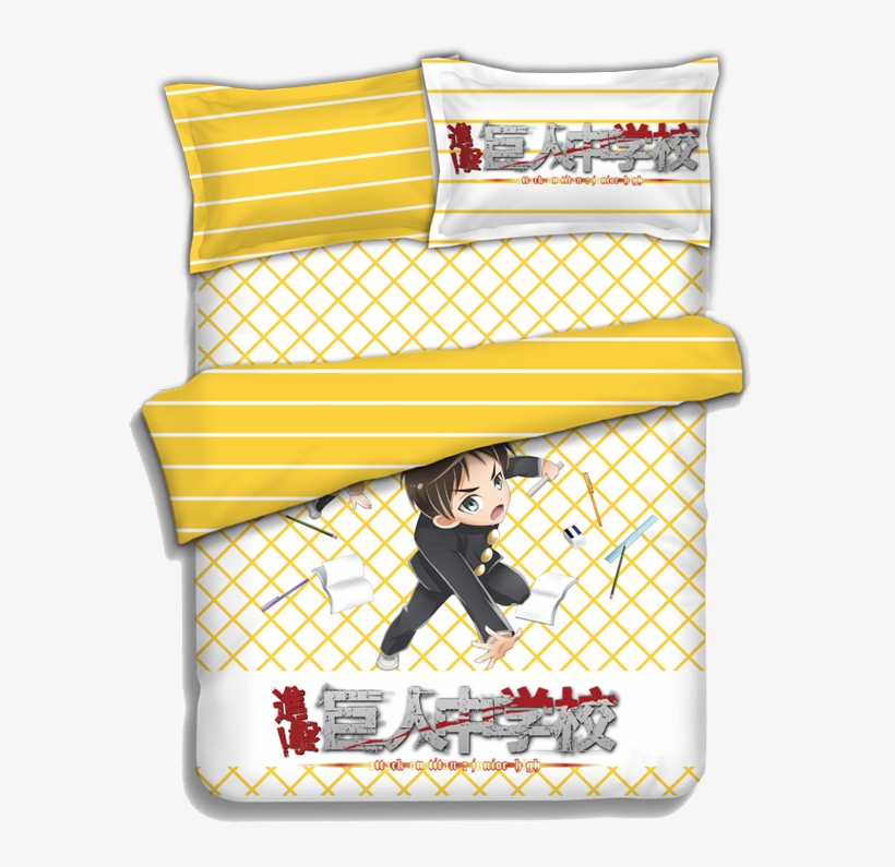 Japanese Anime Attack On Titan Eren Jaeger Bed Sheets - Bed Sheet, transparent png #9385147