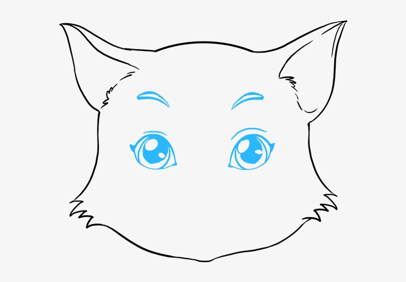 How To Draw Cat Face - Draw A Cat Face, transparent png #9385702