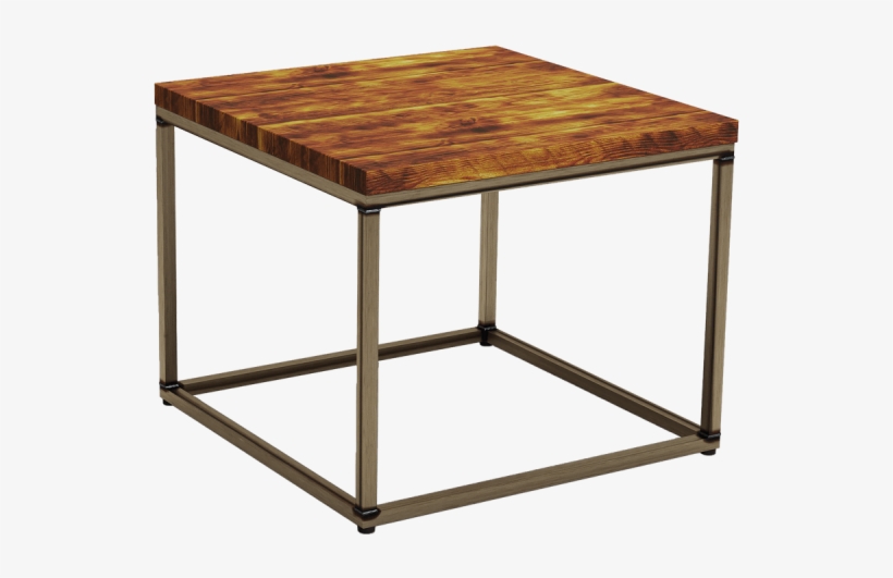 Byron Rustic Pine Square Coffee Table Cafe Bar Bistro - Metal Frame Wooden Top Table, transparent png #9386633