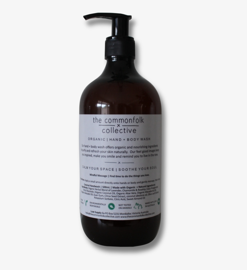 The Commonfolk Collective Organic Hand Body Wash - Glass Bottle, transparent png #9386810