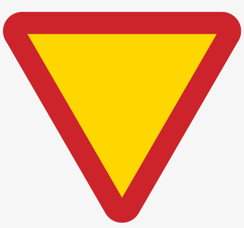 Open - Yield Right Away Sign, transparent png #9386867