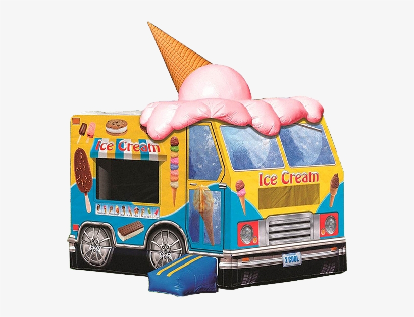 Ice Cream Truck Bounce House Rental In Iowa City Cedar - Bouncy Castle Ice Cream, transparent png #9387335