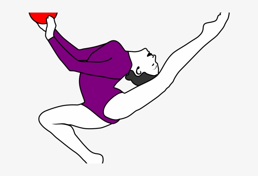 Ball Clipart Gymnastics - Ginasta Desenho Png, transparent png #9387959