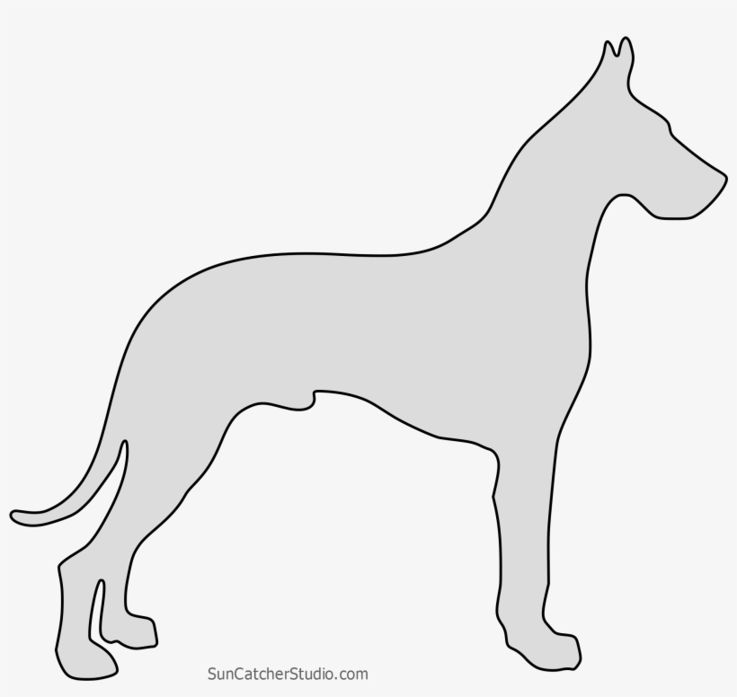 Free Great Dane Dog Breed Silhouette Pattern Scroll - Vet Student Business Card, transparent png #9388780