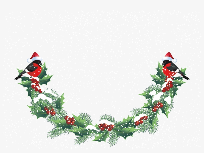 Christmas Robin Garland - Marcos De Dos Navidad, transparent png #9390231
