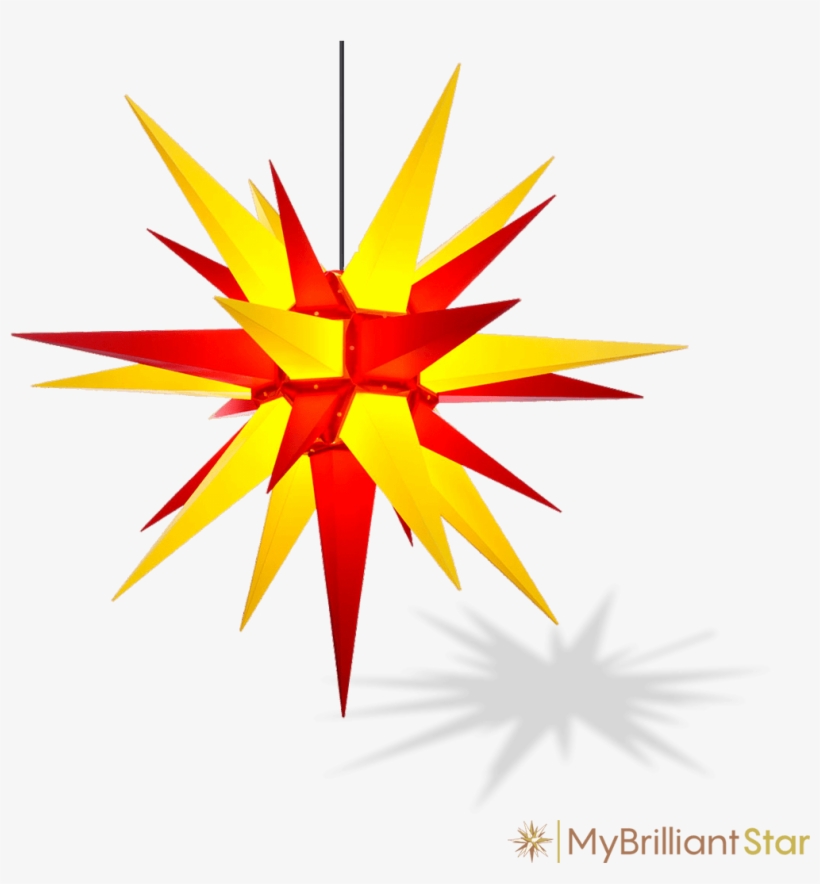 Original Herrnhut Plastic Star, Yellow / Red, ~ 130 - Herrnhuter 130 Cm, transparent png #9390659