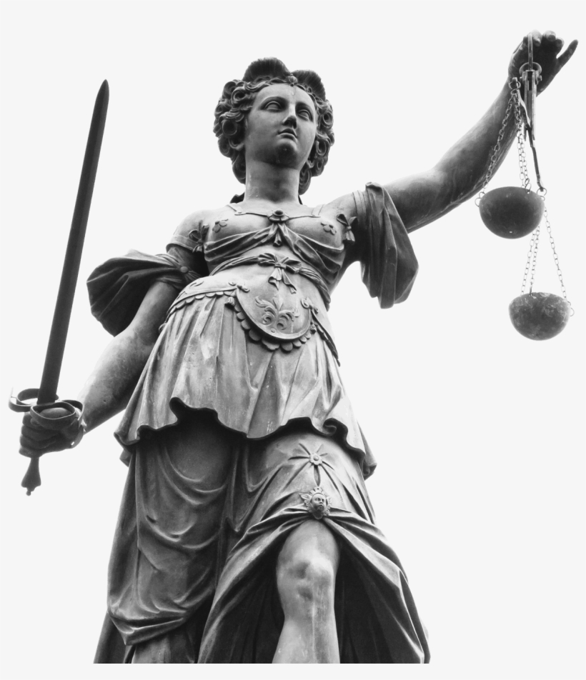 Woman Statue Holding A Sword And A Scale - Justice Statue Png, transparent png #9391616