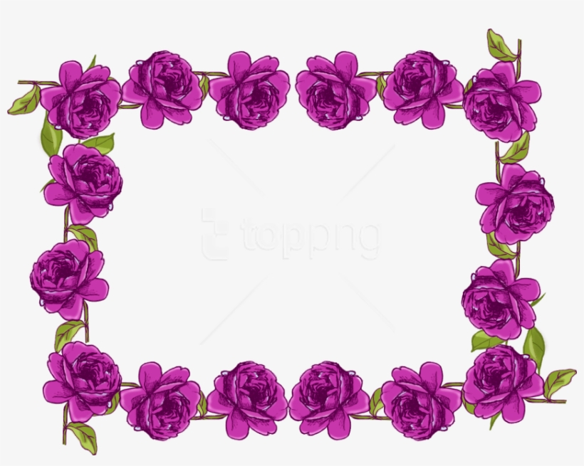 Free Png Purple Border Frame Png - Rose Flower Border Design, transparent png #9392070
