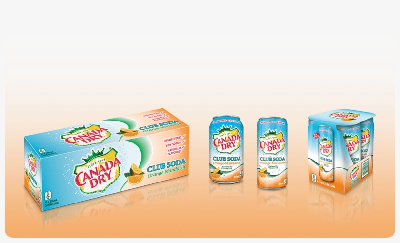 Canada Dry Orange Mandarin Club Soda Products In A - Canada Dry Club Soda Flavours, transparent png #9392271