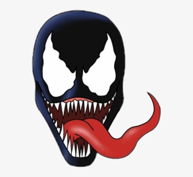 Venom Clipart Marvel Venom - Venom Cartoon Drawing Face - Free Transparent  PNG Download - PNGkey
