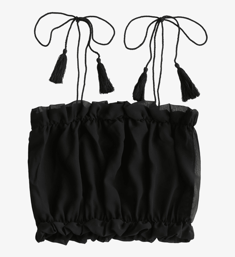 Dropshipping Tied Straps Frills Cropped Summer Ladies - Handbag, transparent png #9392999