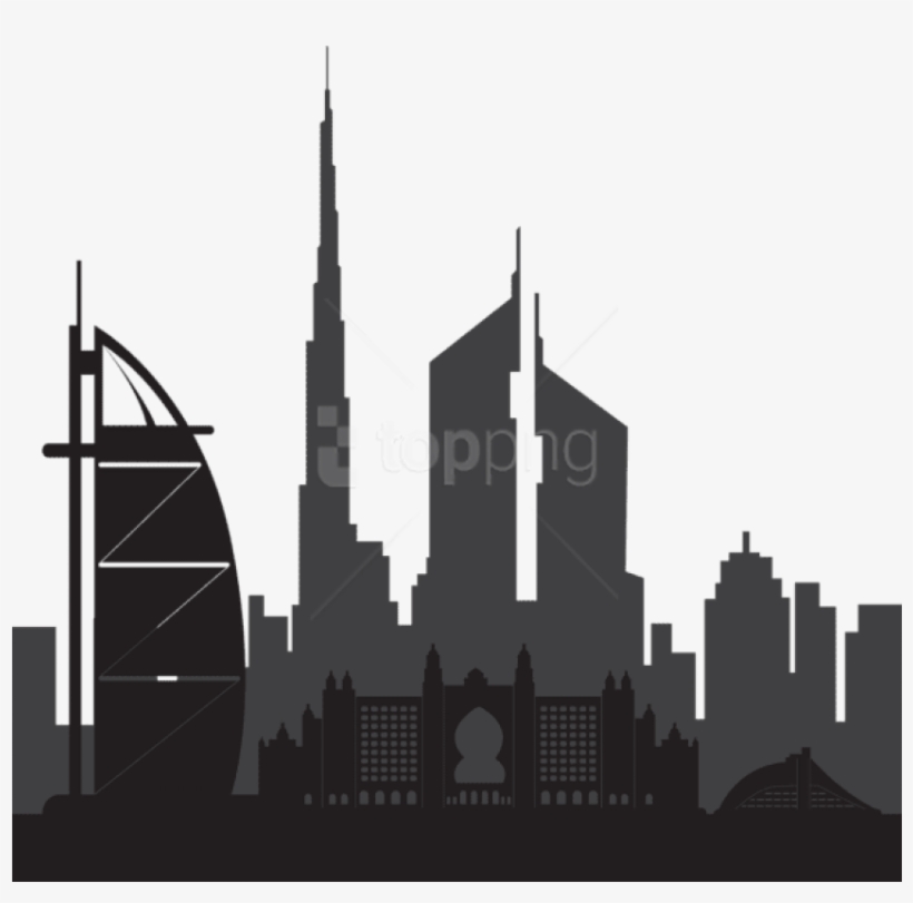 Dubai Silhouette Png Png - Dubai Clip Art, transparent png #9393842