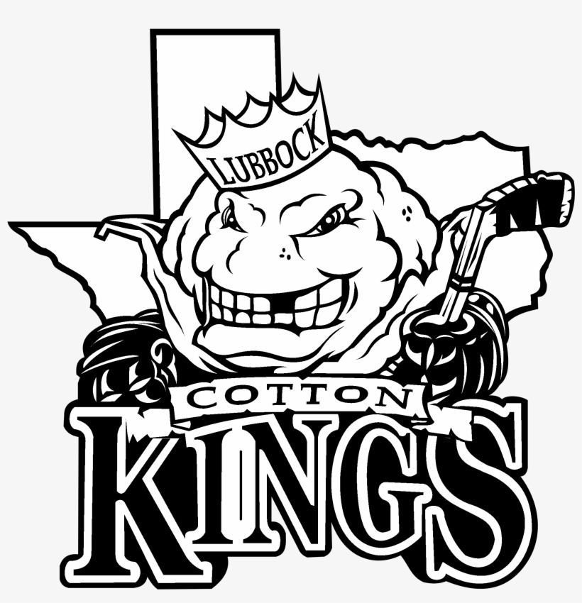 Lubbock Cotton Kings Logo Black And White - Lubbock Cotton Kings, transparent png #9394318