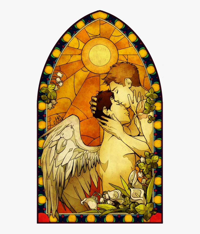 Supernatural Dean Winchester Castiel Destiel Deancas - Stained Glass, transparent png #9395364