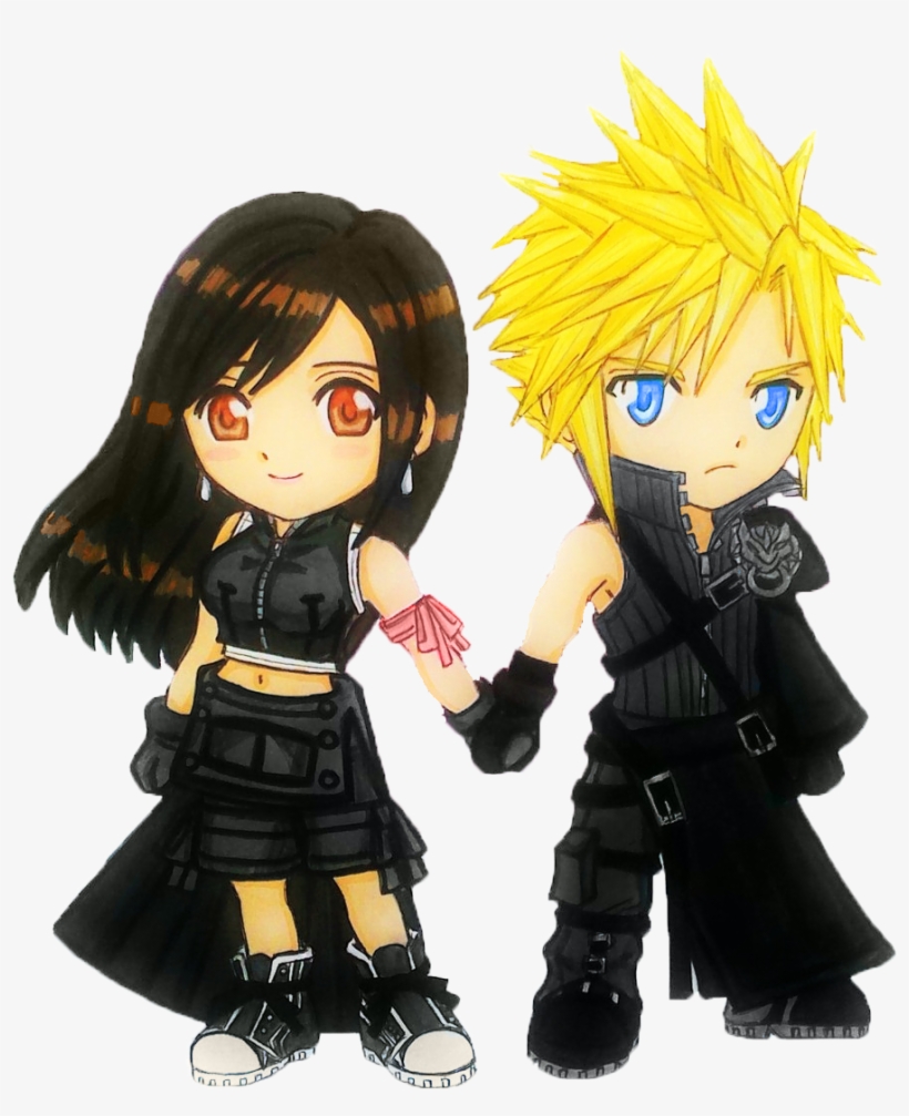 Png Image With Transparent Background - Tifa And Cloud Chibi, transparent png #9395458