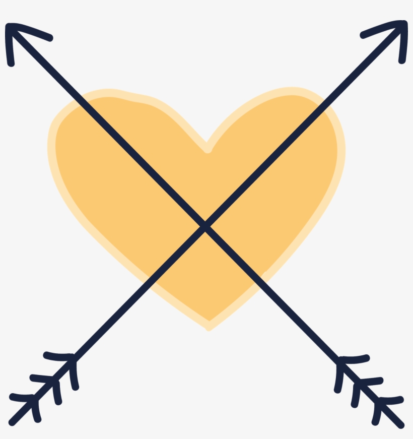 Yellow Heart Logo - Cross Arrows, transparent png #9395626