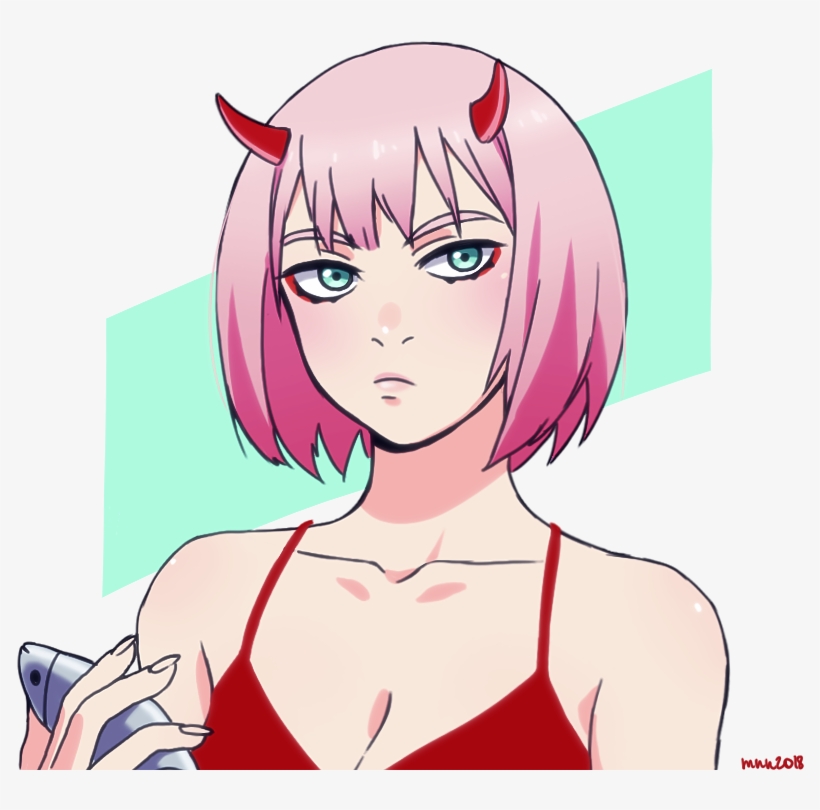 I've Been Thinking A Lot About Zero Two With A Bob - Cartoon, transparent png #9395717