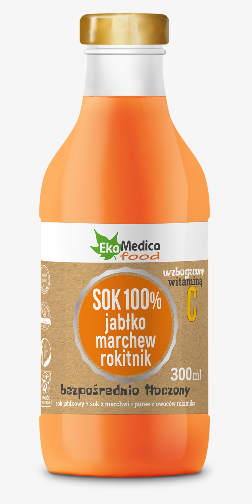 Carrot Rokitnik Apple Juice 350ml - Bottle, transparent png #9397760