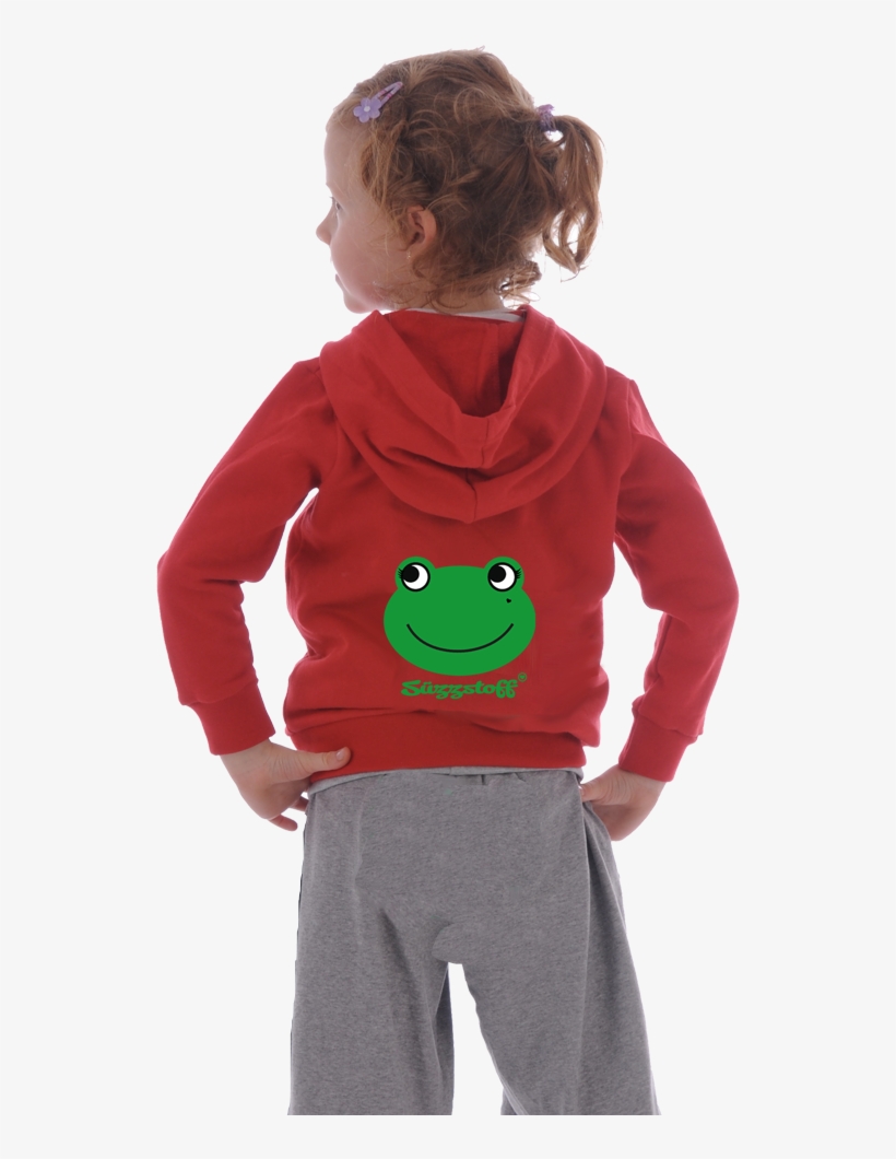Kids Zip Hoodie With Frog On The Back ♥ - Toad, transparent png #9397806