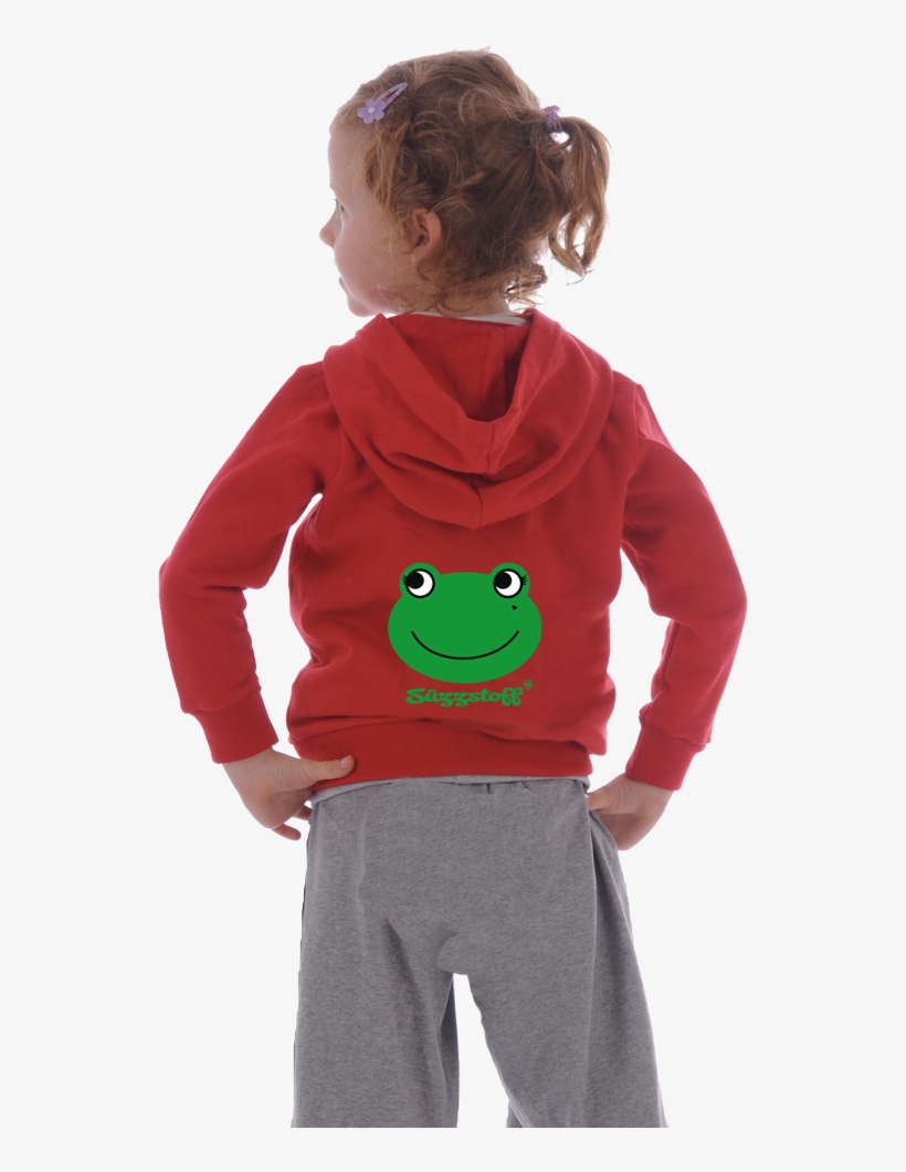 Kids Zip Hoodie With Frog On The Back ♥ - Toad, transparent png #9397806