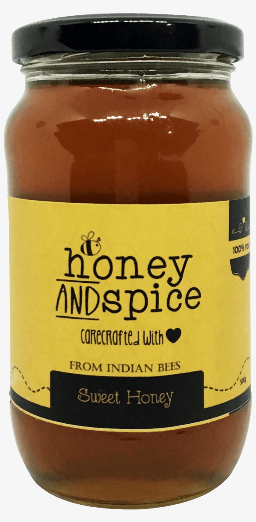 Natural Sweet Honey Bottle Front - Mole Sauce, transparent png #9398645
