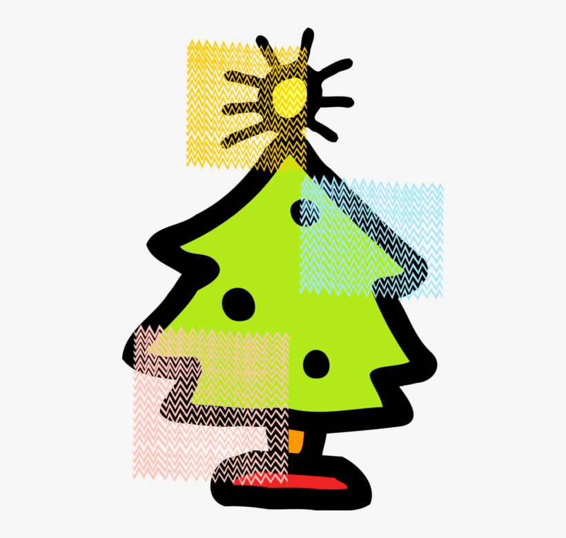 Vector Illustration Of Evergreen Christmas Tree With, transparent png #9399214