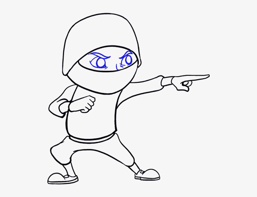 How To Draw Cartoon Ninja - Drawing, transparent png #9399371