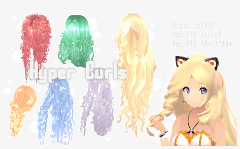 Picture Royalty Free Library Mmd Parts Hyper Curls - Mmd Curly Long Hair Dl, transparent png #940886