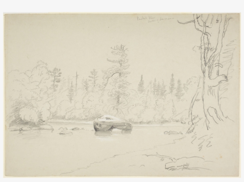 "raquette River," Thomas Cole, Graphite Heightened - Sketch, transparent png #941478