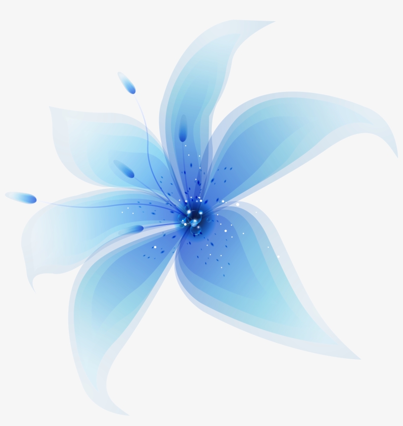 Decorative Blue Flower Png Clip Art Image - Clip Art, transparent png #941530