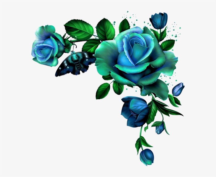 0 D5aec B96f6af3 Orig - Blue Rose Flower Borders, transparent png #941648