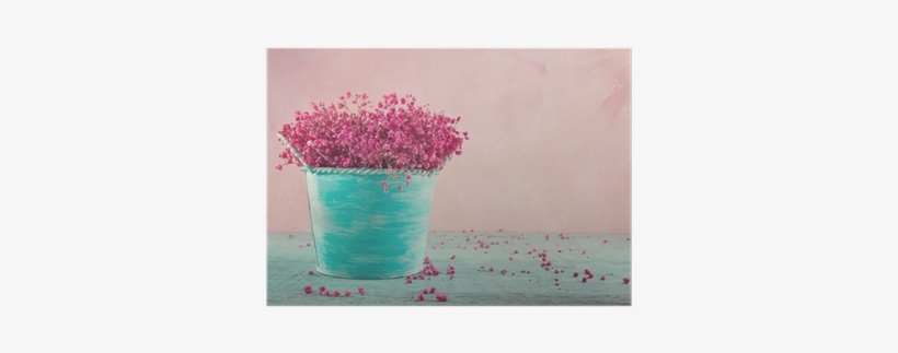 Pink Baby's Breath Flowers On Wooden Background Poster - Благодійність Замість Квітів, transparent png #942439