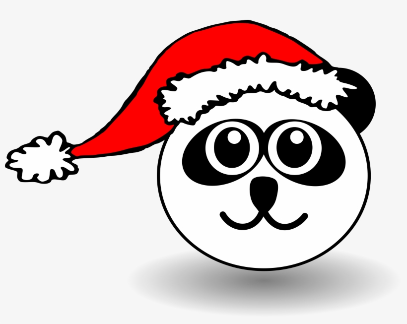 Animals In Santa Hats Messages Sticker-7 - Cartoon Panda Face, transparent png #943181