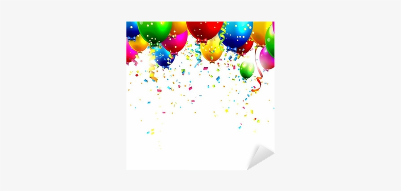 Colorful Birthday Balloons And Confetti - Birthday Balloon Border Vertical, transparent png #943236