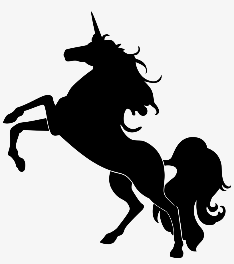 Unicorn Black Silhouette - Black Unicorn Silhouette, transparent png #943575