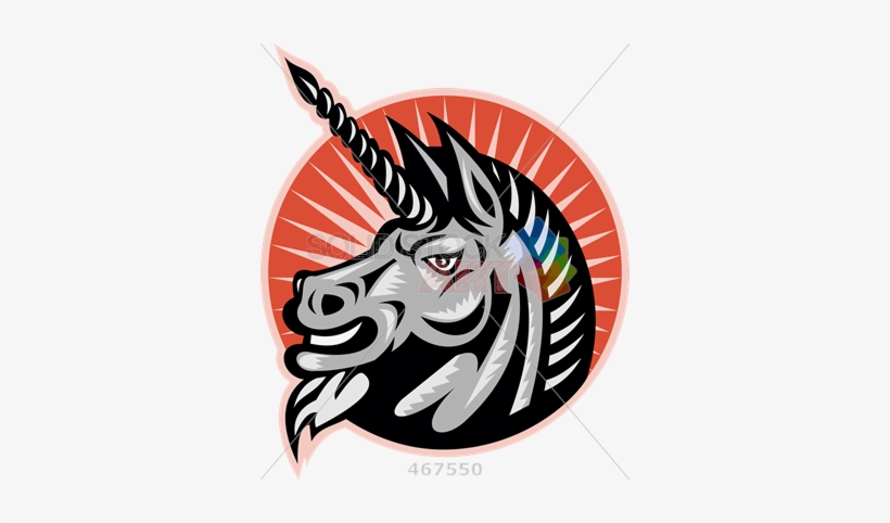 Stock Illustration Of Logo Unicorn Head Side View On - Unicorn Head Logo, transparent png #943740
