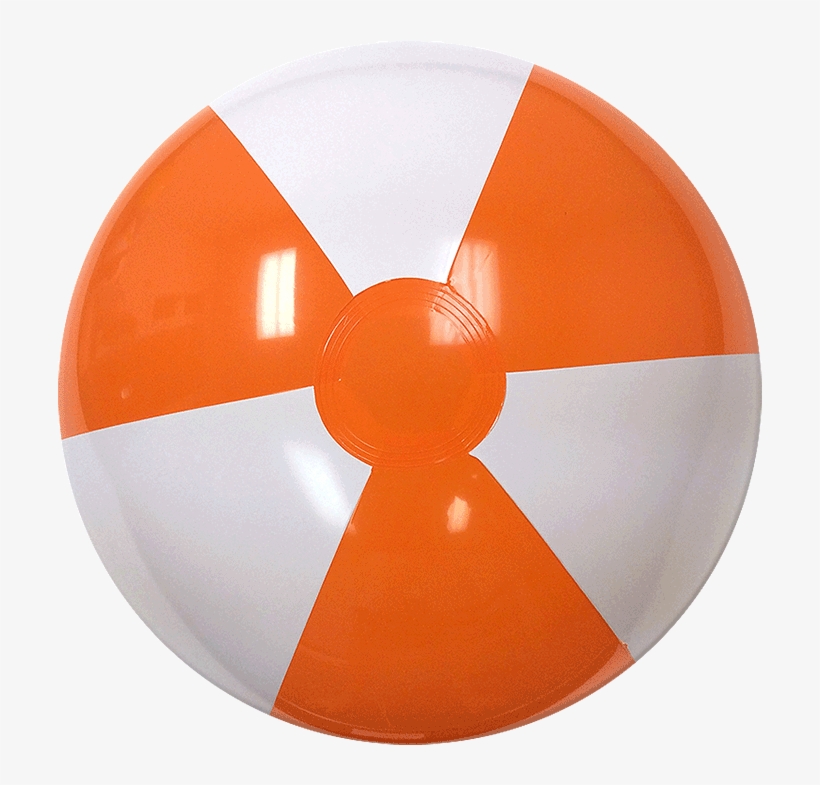 Beachballs - 16'' Orange & White Beach Ball, transparent png #943805