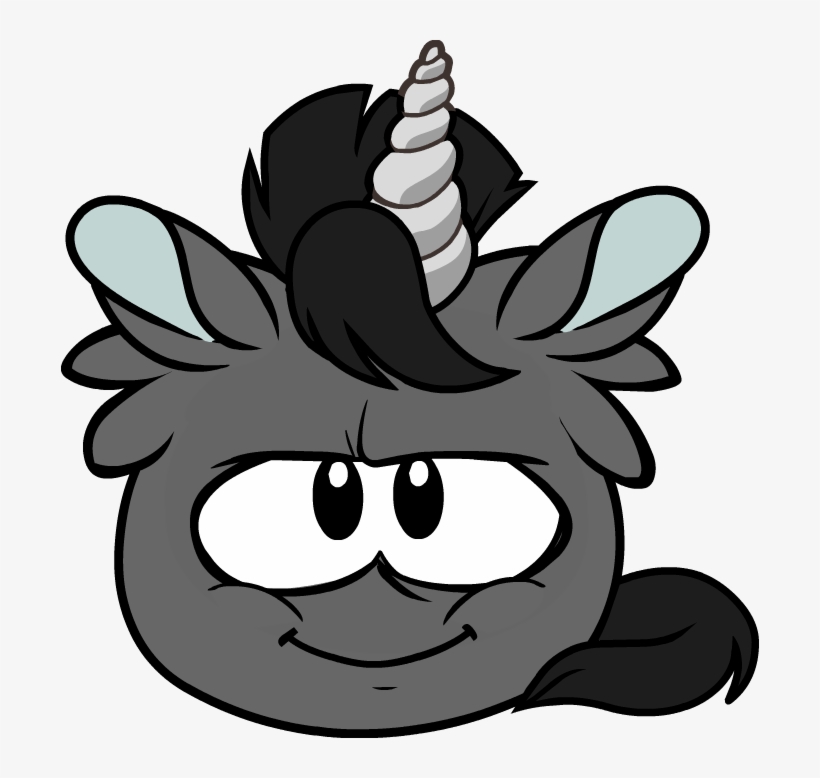 Black Unicorn Puffle Sprite - Black Club Penguin Puffles, transparent png #943861