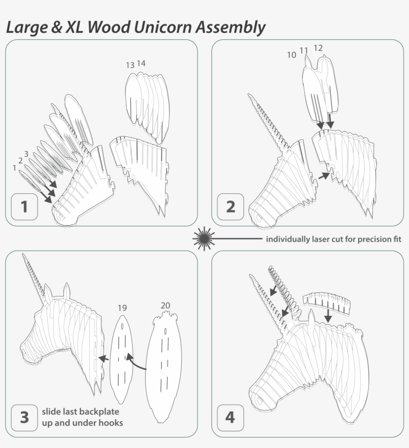 Merlin The Bamboo Unicorn Head Instructions - Unicorn, transparent png #944033