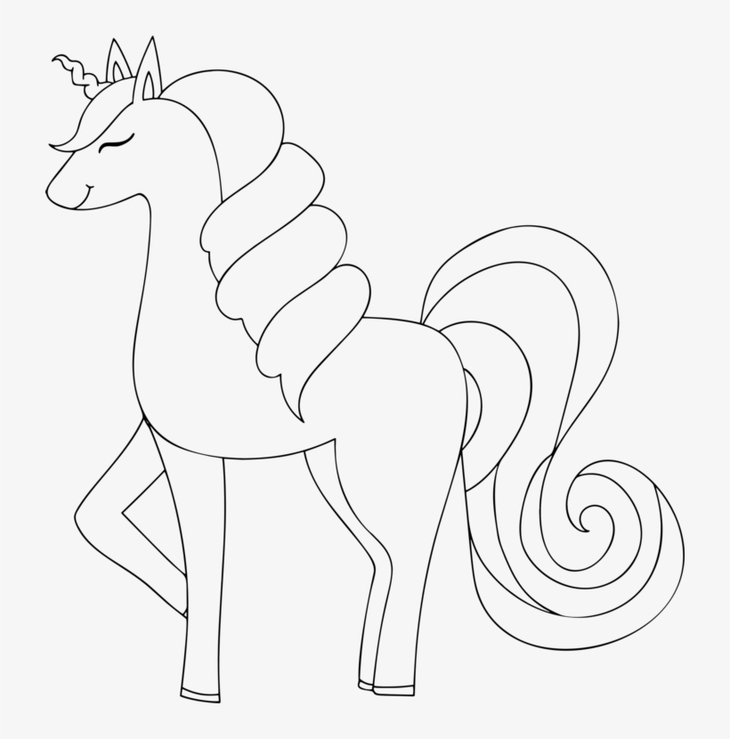 Line Art Drawing Mustang /m/02csf Unicorn - Drawing, transparent png #944202